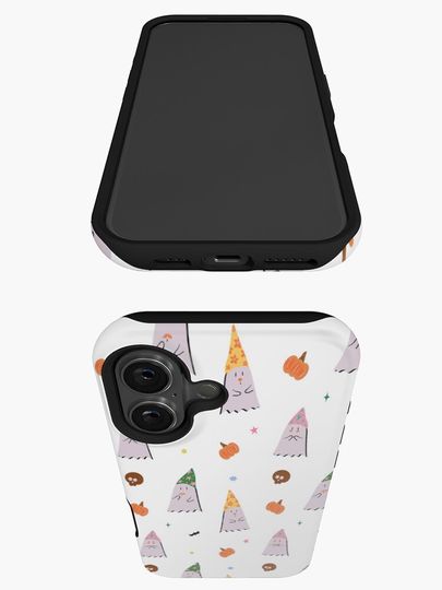 Cute Halloween Ghost Pattern – Kawaii Spooky Ghosts, Pumpkins and Party Hats iPhone Case