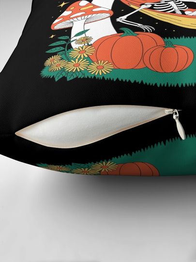 Dead Tired: declares this charming retro halloween illustration!  Pillow
