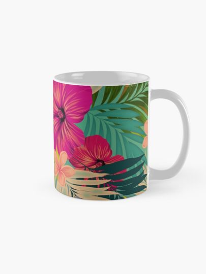 Sunset beach - Hot Summer Tropical Pattern Mug