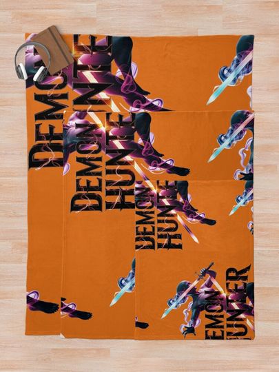 Epic Demon Hunter Anime Warrior Sword T-Shirt Fleece Blanket