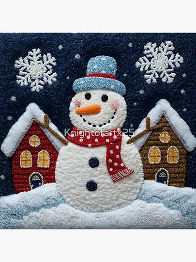 Happy Snowman Pillow