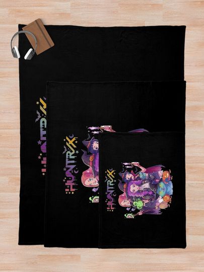 Spooky Huntrix Halloween  KPop Demon Hunters Fleece Blanket, Gift For Fan