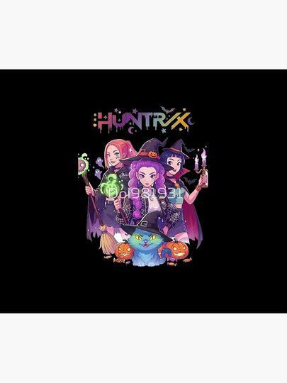 Spooky Huntrix Halloween  KPop Demon Hunters Fleece Blanket, Gift For Fan