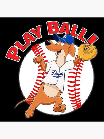 Dodgers Baseball Mascot Dodger Dog Poster