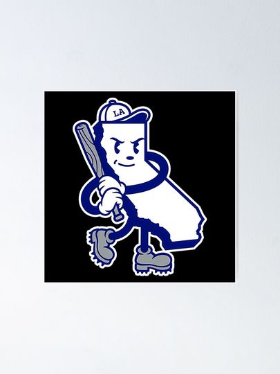 Los Angeles Baseball State Poster
