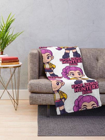 K-Pop Demon Hunters art Rumi Fleece Blanket