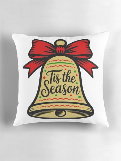 Tis the Season Christmas Bell Pillow