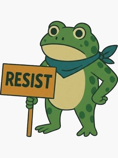 Resist Portland Frog Protest Sticker