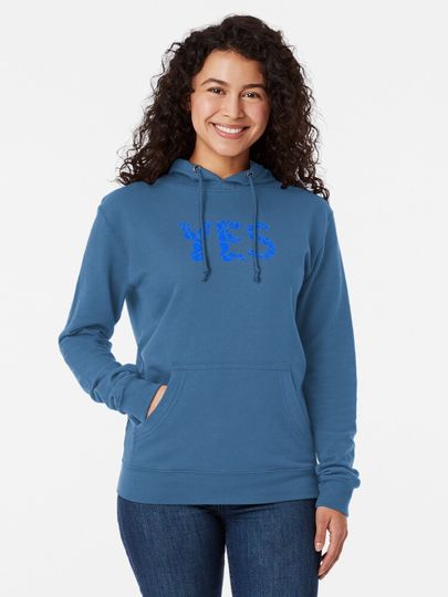 Yes - Motivational and simple - Blue Lightweight Hoodie