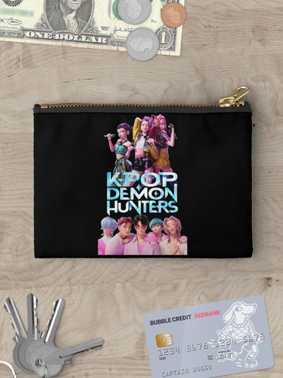 Animated Kpop Films 2025 Logo Musical Fan K-Pop Demon Hunters  Zipper Pouch