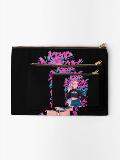 Pink Haired Kpop Idol Zipper Pouch
