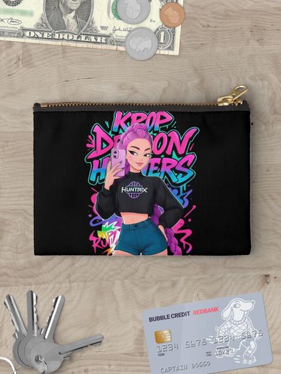 Pink Haired Kpop Idol Zipper Pouch
