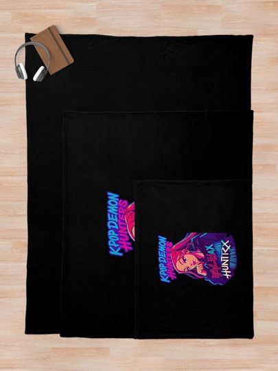 Kpop Demon Hunters Neon Style Fleece Blanket