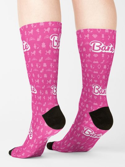 Pink Barbi Logo & Pattern Socks