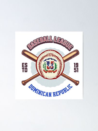 Vintage Dominican Republic Baseball Poster