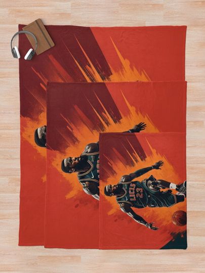 Lebron James Dunk basketball Throw Blanket, Gift for Fan