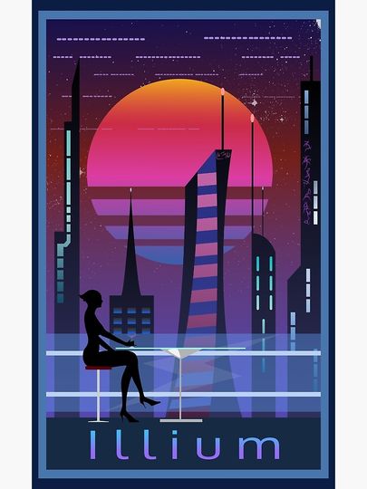 Mass Effect Illium Travel Poster Fan Art Premium Matte Vertical Poster