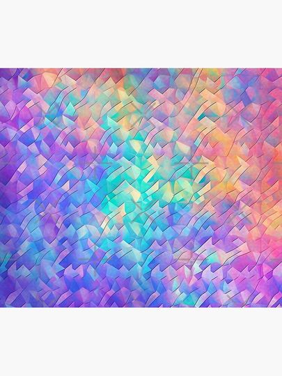 Holographic Prism Shattered Glass Tile Rainbow Shower Curtain