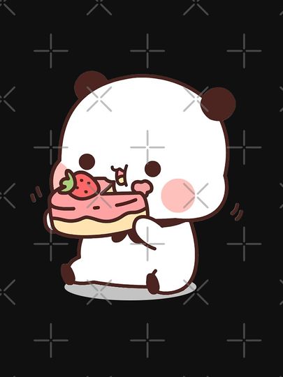 Dudu Panda | Dudu Panda Cake Mukbang | Bubu & Dudu Sticker Pullover Sweatshirt