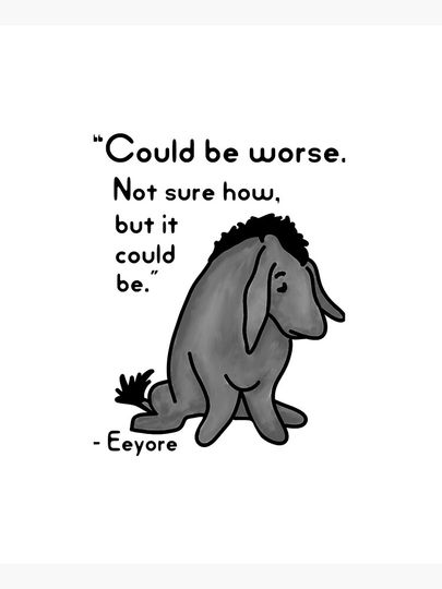 Disney Winnie The Pooh Sad Eeyore Quote Kitchen Apron