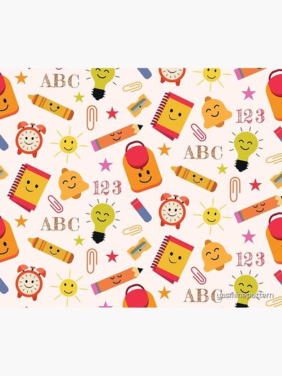 Cute Kawaii Back to School Supplies  Throw Blanket