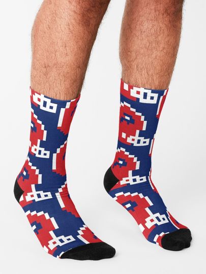 8-Bit Buffalo Socks, Gift For Fan
