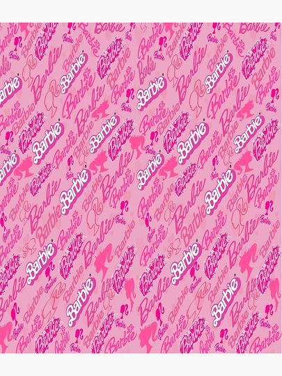All Barbie Logo Collage With Pink Hearts Pattern - Pink Background  Backpack
