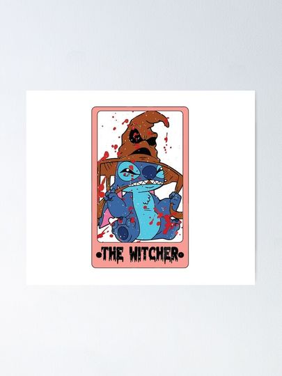 Stitch The Witch Tarot Card Disney Halloween Poster