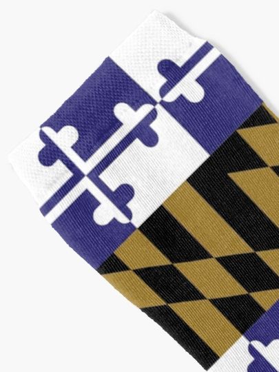 maryland flag baltimore ravens Socks, Gift For Fan