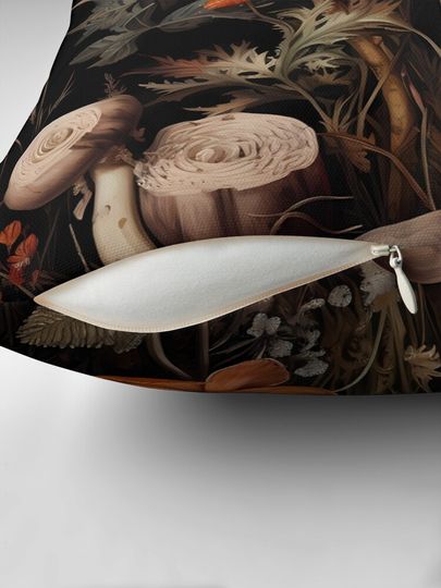 Psychedelic mushrooms dark academia gothic cottagecore decor Pillow