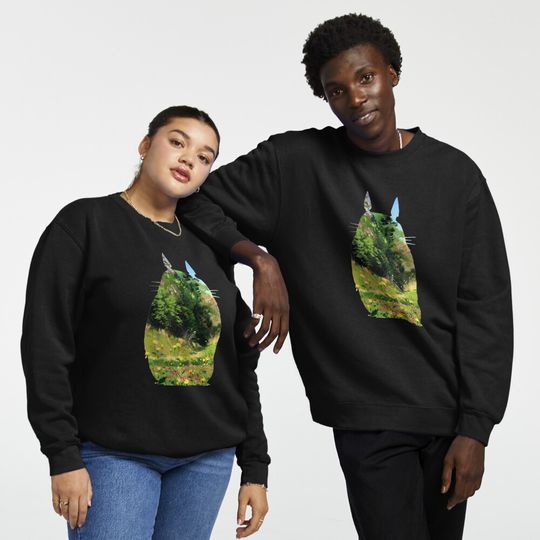 Totoro Minimalist Design Pullover Sweatshirt