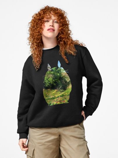 Totoro Minimalist Design Pullover Sweatshirt