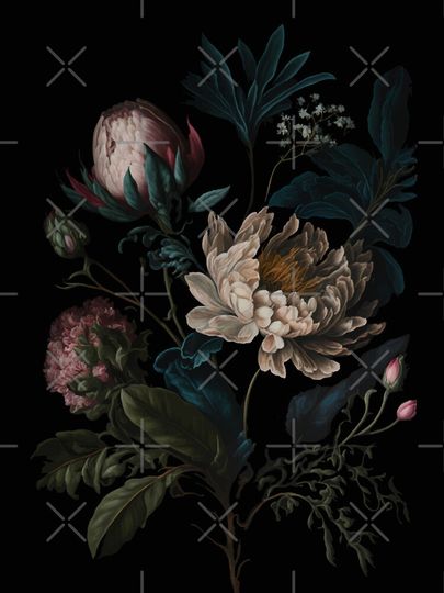 Dark Academia Peony Botanical iPhone Case