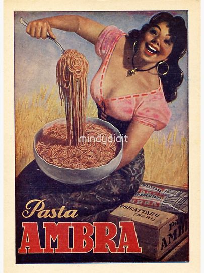 Vintage Pasta Poster Italy Premium Matte Vertical Poster