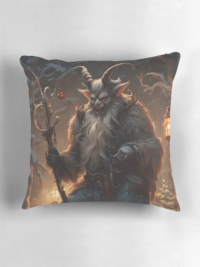 Krampus Scary Alternative Christmas Pillow