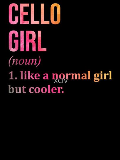 Cello Girl Definition Cello in Watercolor Kids T-Shirt