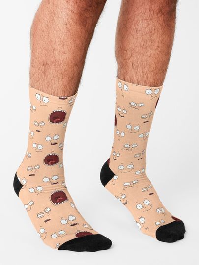 Rickandmorty Faces Socks
