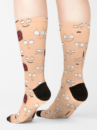 Rickandmorty Faces Socks