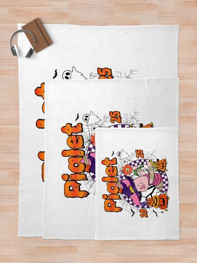 Disney Winnie The Pooh Piglet Halloween Throw Blanket