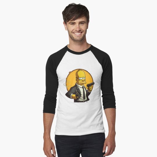Mr Homer  Baseball ¾ Sleeve T-Shirt