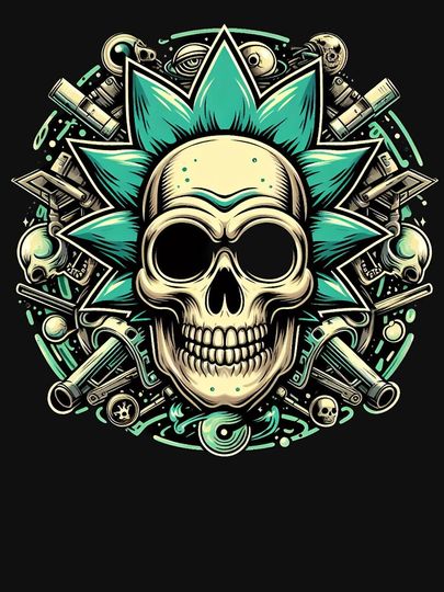 Rick an Rickandmorty, Skull head Classic T-Shirt