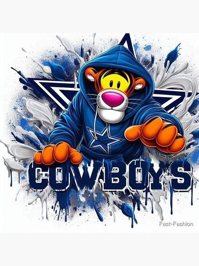 Dallas Cowboys Tiger Cartoon Shape Pillow