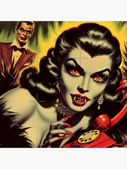 Vintage Vampire Girl Pillow