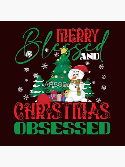 Merry Blessed and Christmas Obsessed Pillow