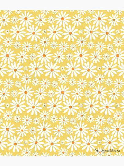 White Daisies on yellow Backpack