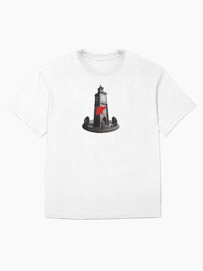blood splattered on a clocktower Oversized T-Shirt