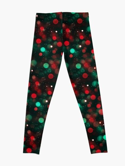 Christmas lights bokeh photo pattern Leggings