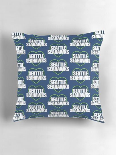Seattle Seahawks Heart Pillow