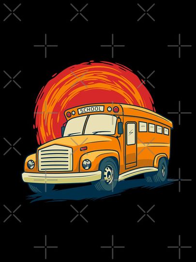 School bus illustration Oversized T-Shirt