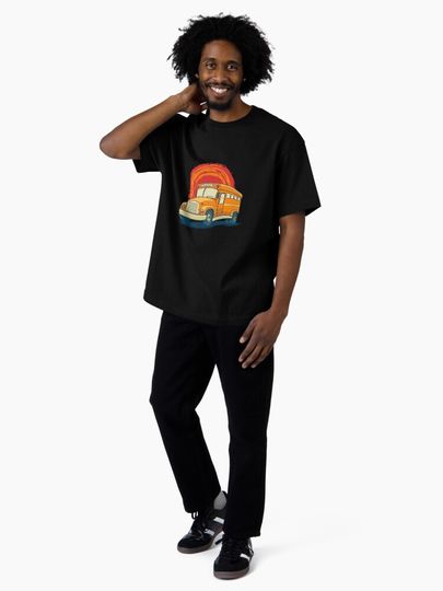 School bus illustration Oversized T-Shirt